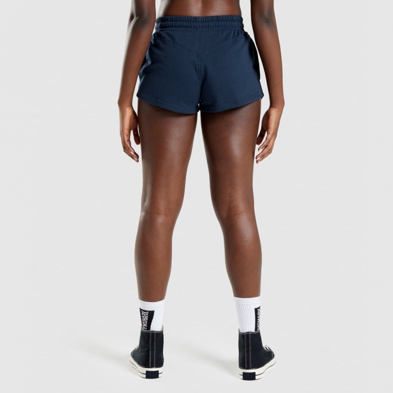 Short Gymshark Legacy Estampadas Azul Marino | 28TSCPGAX