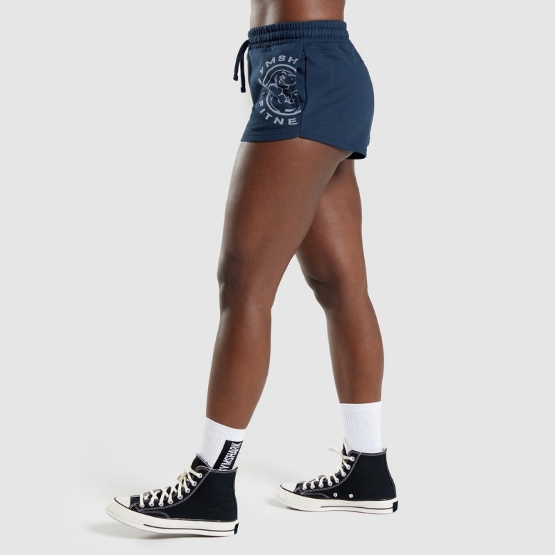 Short Gymshark Legacy Estampadas Azul Marino | 28TSCPGAX