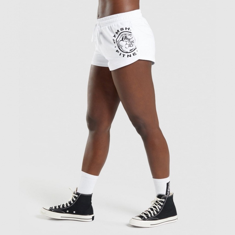 Short Gymshark Legacy Estampadas Blancas | 32QVZDGWK
