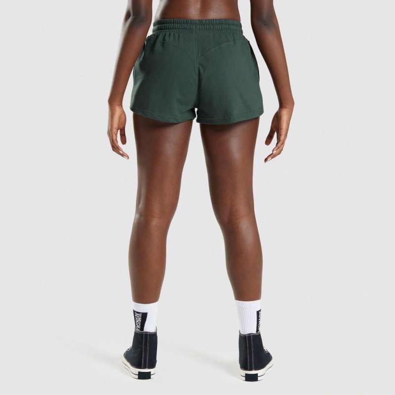 Short Gymshark Legacy Estampadas Verde Oscuro | 90YEPOMFZ