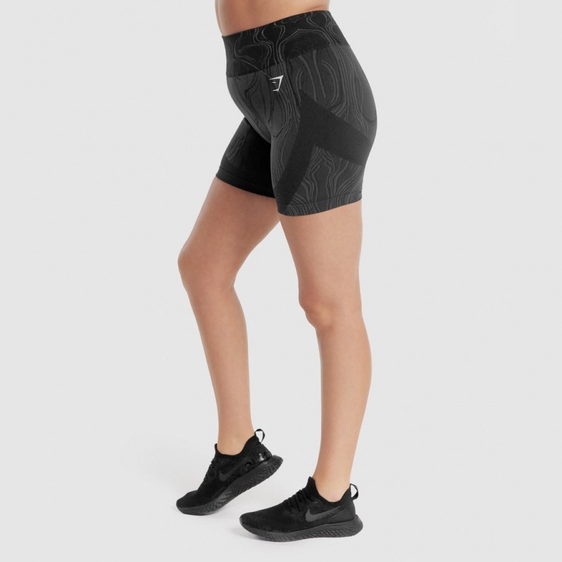 Short Gymshark Mercury Seamless Negras | 68NCURJBG