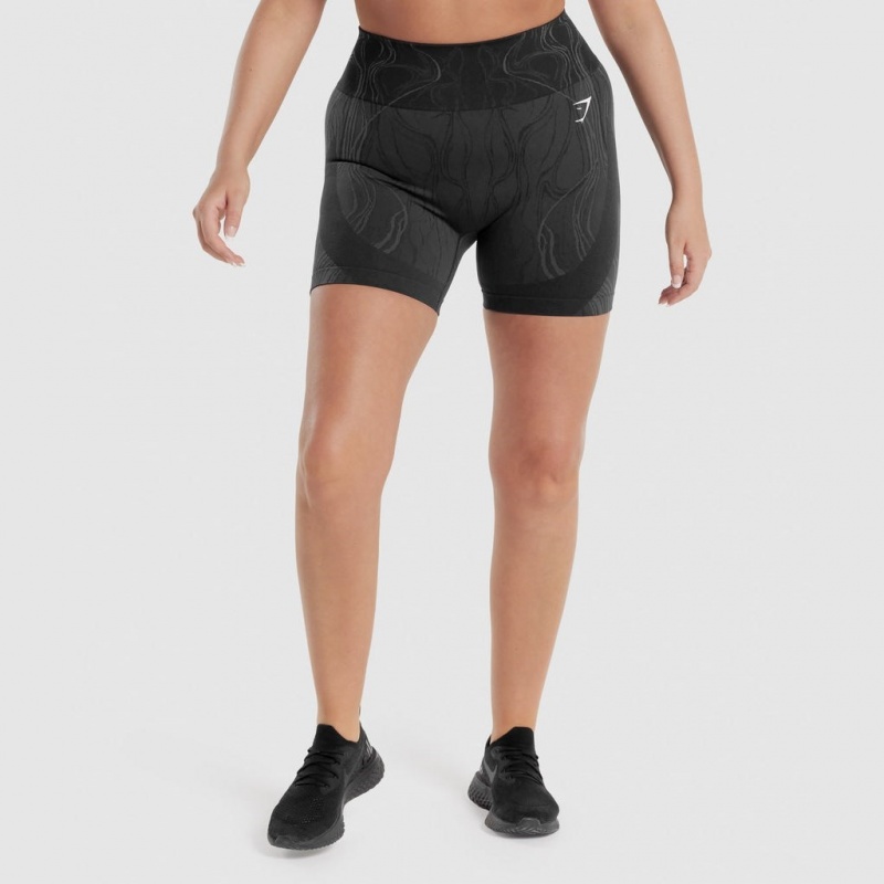 Short Gymshark Mercury Seamless Negras | 68NCURJBG