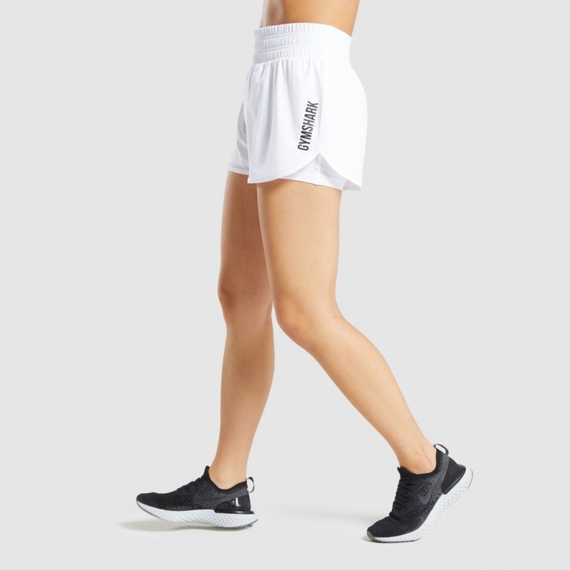 Short Gymshark Pulse Mid Rise Blancas | 92QVYRWIS