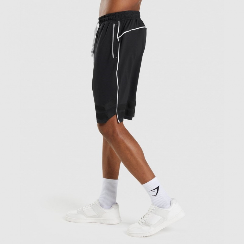Short Gymshark Recess Basketball Negras Blancas | 35BIFSVJW