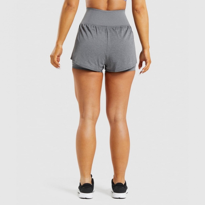 Short Gymshark Vital Seamless 2.0 2-in-1 Gris | 39HTSCPZX