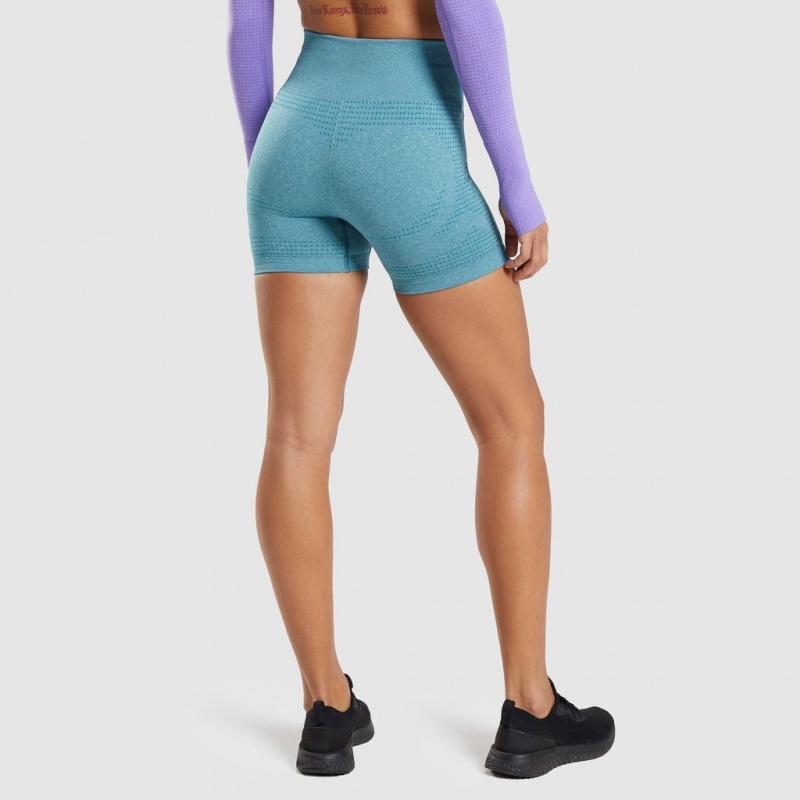 Short Gymshark Vital Seamless 2.0 Tahoe Teal Marl | 62QAVZIBC