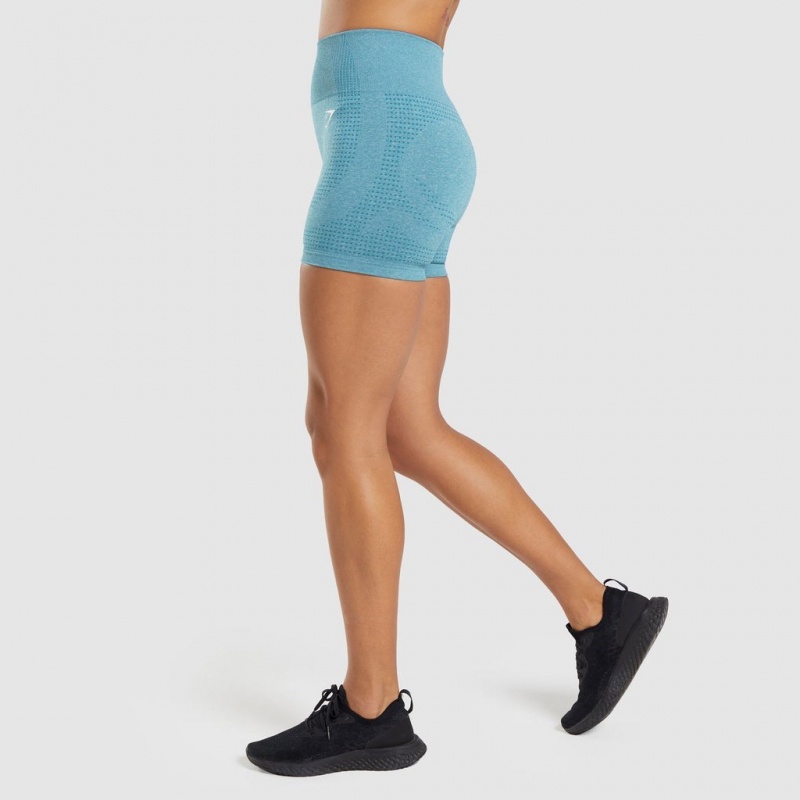 Short Gymshark Vital Seamless 2.0 Tahoe Teal Marl | 62QAVZIBC