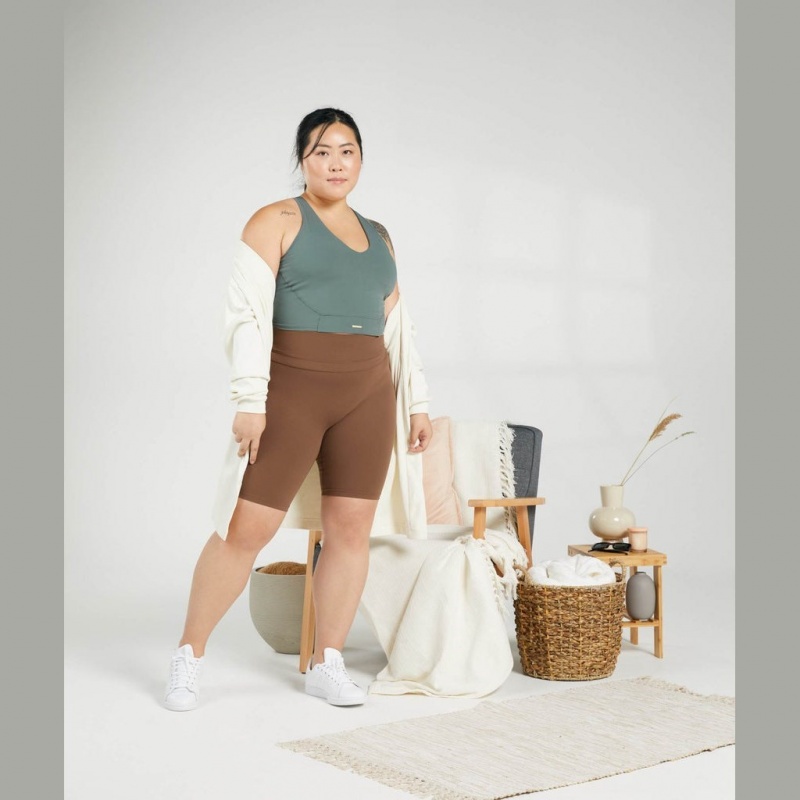 Short Gymshark Whitney Cycling Marrones | 35TWMKPAR