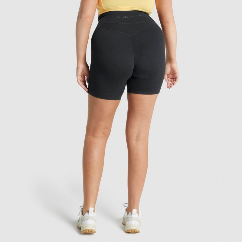Short Gymshark Whitney Mesh Negras | 97DWEGVRC