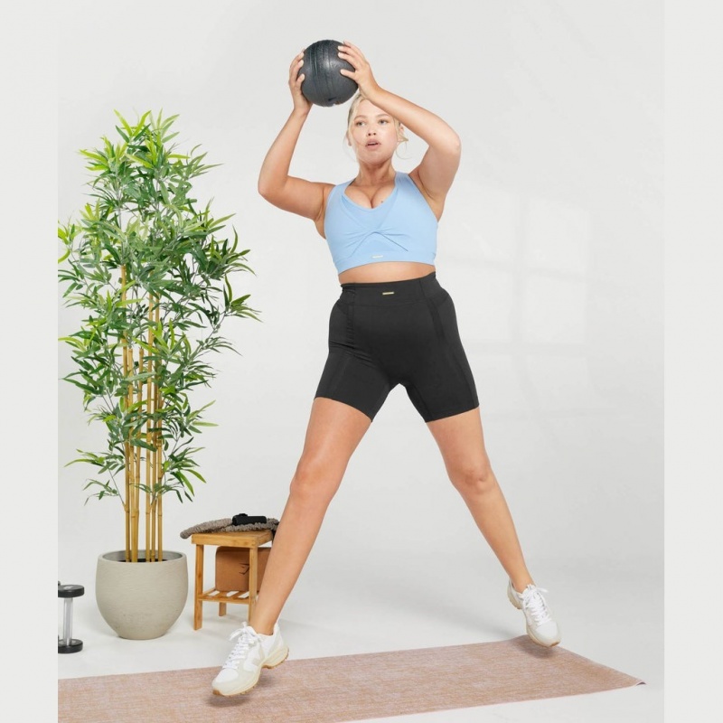 Short Gymshark Whitney Mesh Negras | 97DWEGVRC