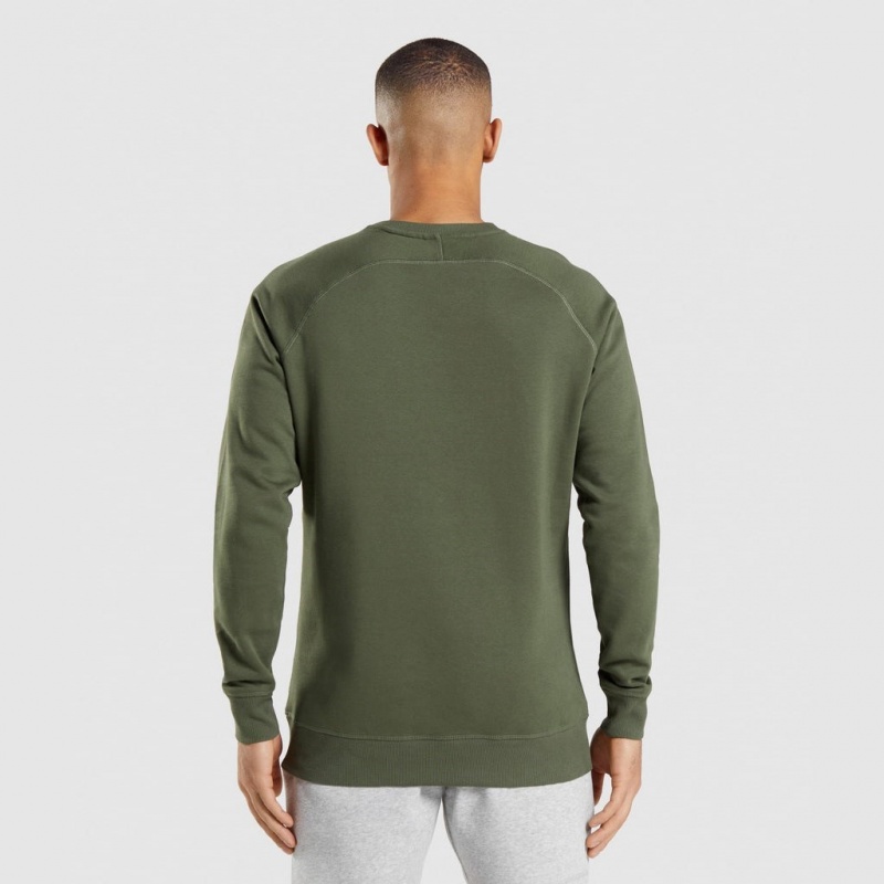 Sudadera Gymshark Crest Verde Oliva | 02SXWKDJN