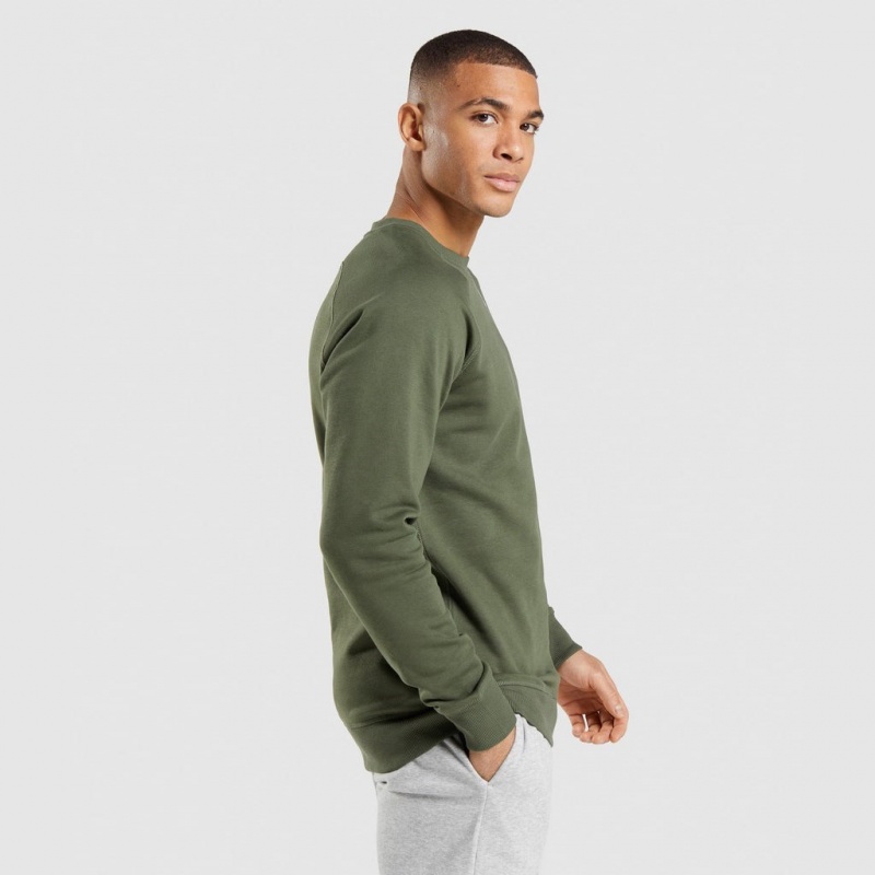 Sudadera Gymshark Crest Verde Oliva | 02SXWKDJN
