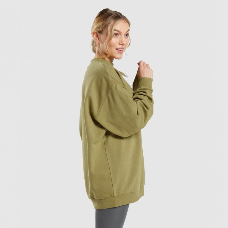 Sudadera Gymshark Entrenamiento Oversized Verde | 86MYJZKDE