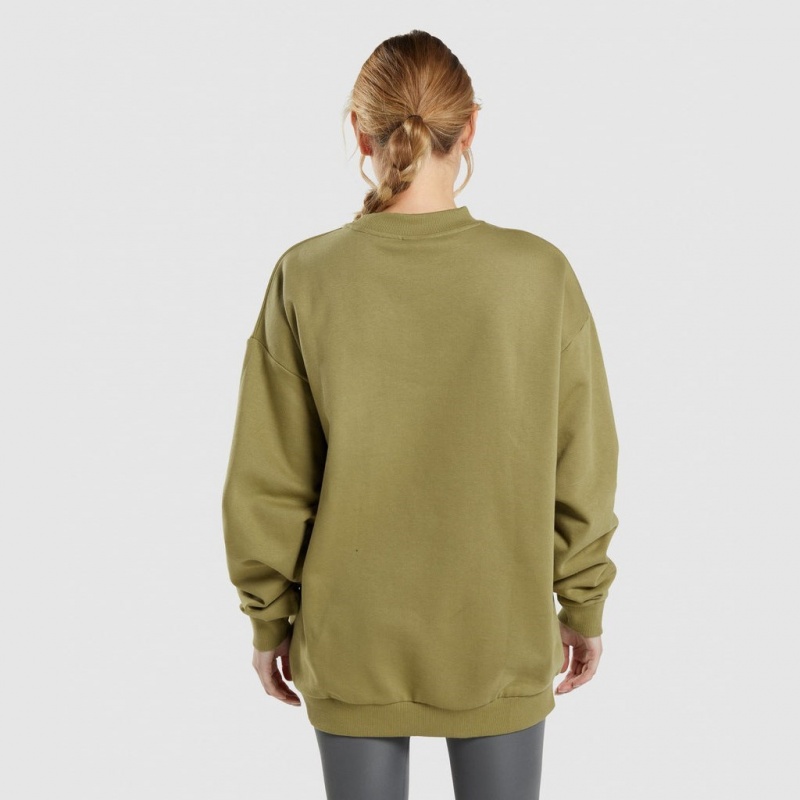 Sudadera Gymshark Entrenamiento Oversized Verde | 86MYJZKDE