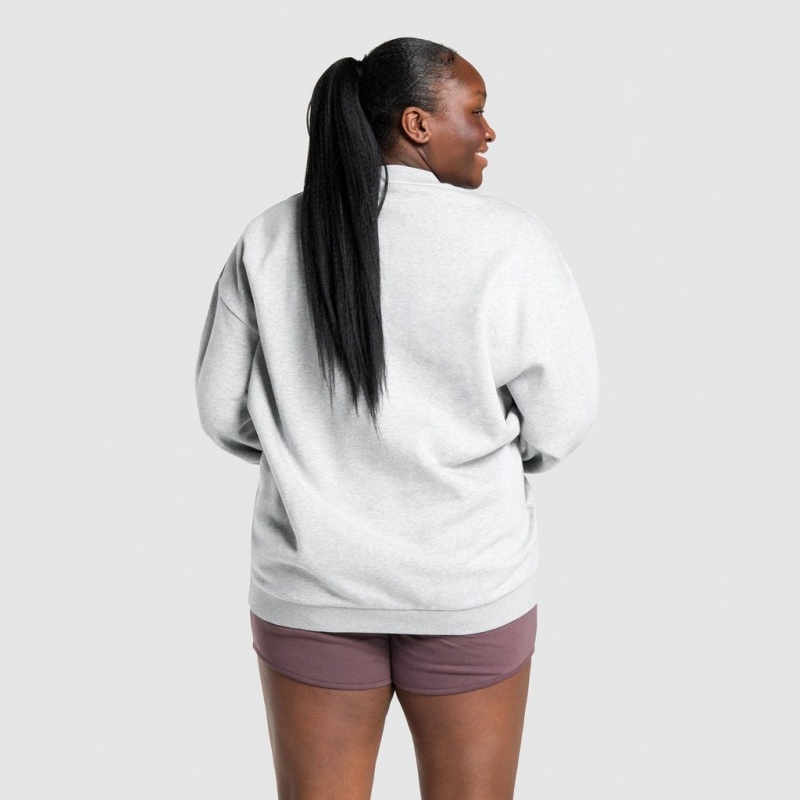 Sudadera Gymshark Entrenamiento Oversized Gris Claro | 54ERJHKPF