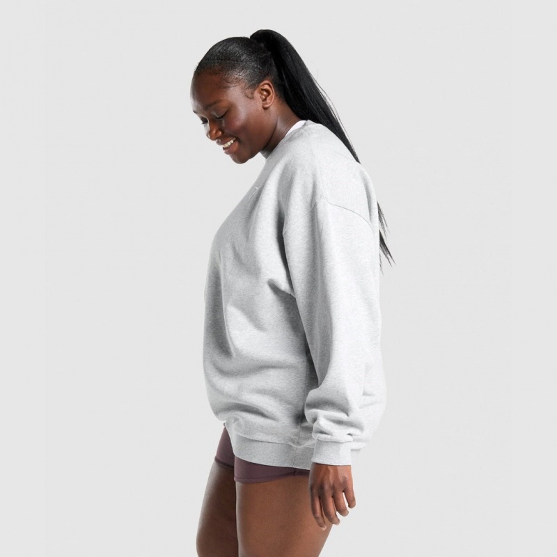 Sudadera Gymshark Entrenamiento Oversized Gris Claro | 54ERJHKPF