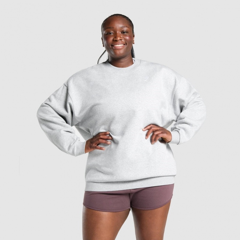 Sudadera Gymshark Entrenamiento Oversized Gris Claro | 54ERJHKPF