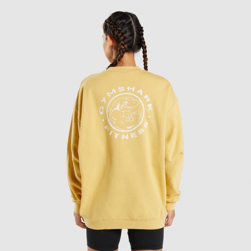 Sudadera Gymshark Legacy Estampadas Amarillo | 69AJQLWDZ