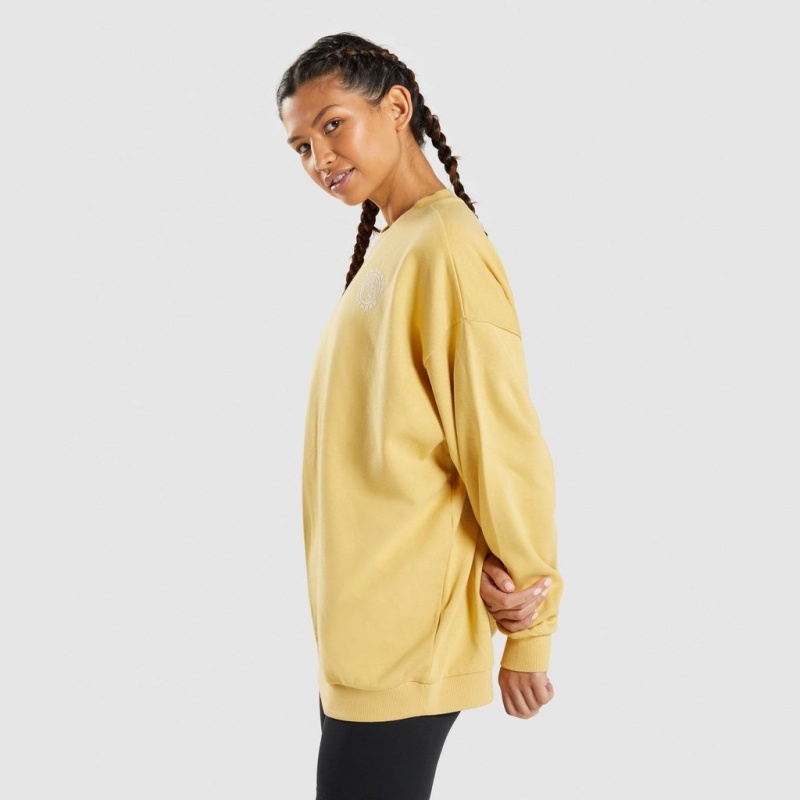 Sudadera Gymshark Legacy Estampadas Amarillo | 69AJQLWDZ