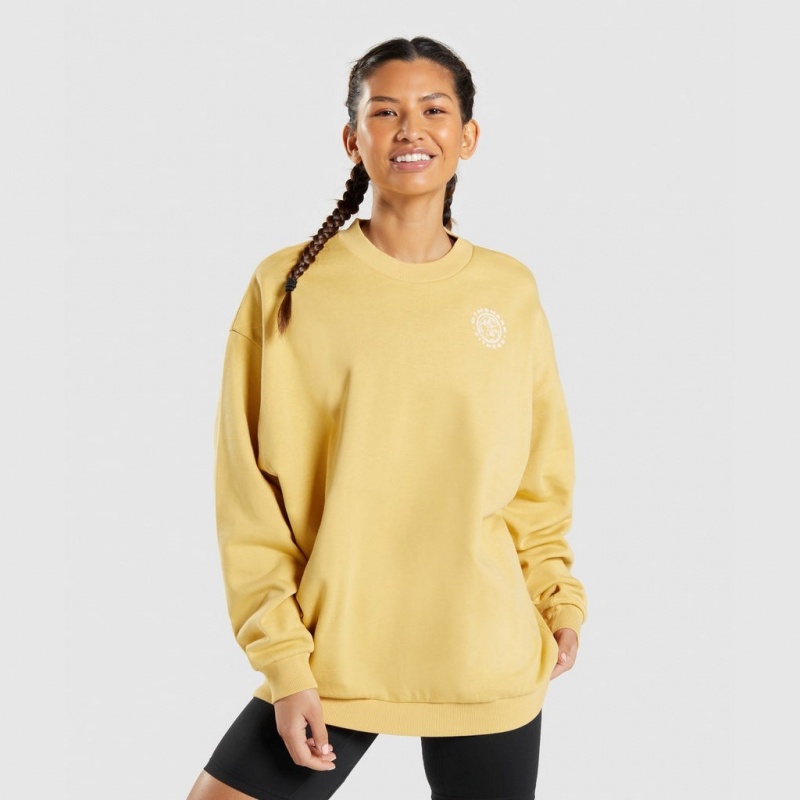 Sudadera Gymshark Legacy Estampadas Amarillo | 69AJQLWDZ