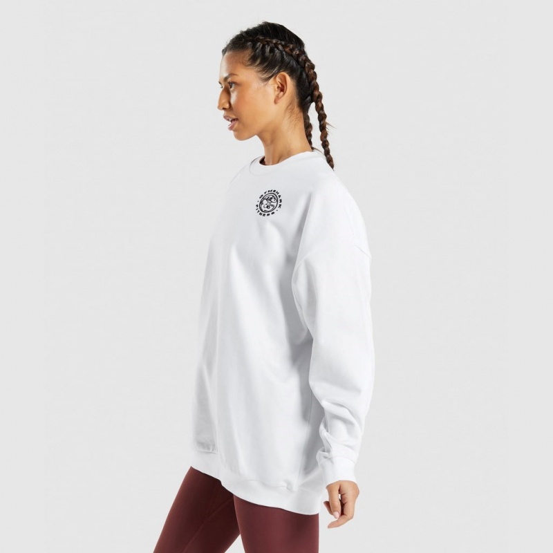Sudadera Gymshark Legacy Estampadas Blancas | 10KPXCAWT