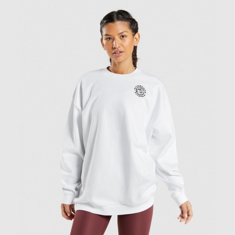Sudadera Gymshark Legacy Estampadas Blancas | 10KPXCAWT