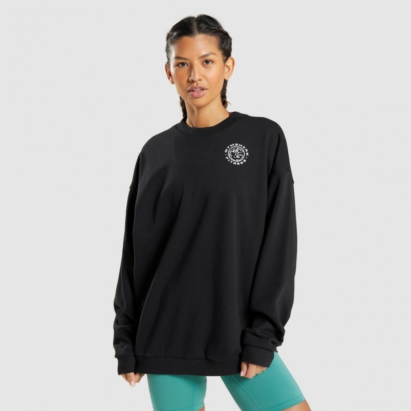 Sudadera Gymshark Legacy Estampadas Negras | 10JANXLVZ