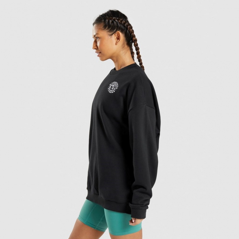 Sudadera Gymshark Legacy Estampadas Negras | 10JANXLVZ