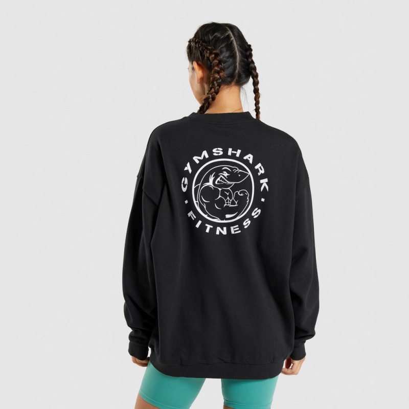Sudadera Gymshark Legacy Estampadas Negras | 10JANXLVZ