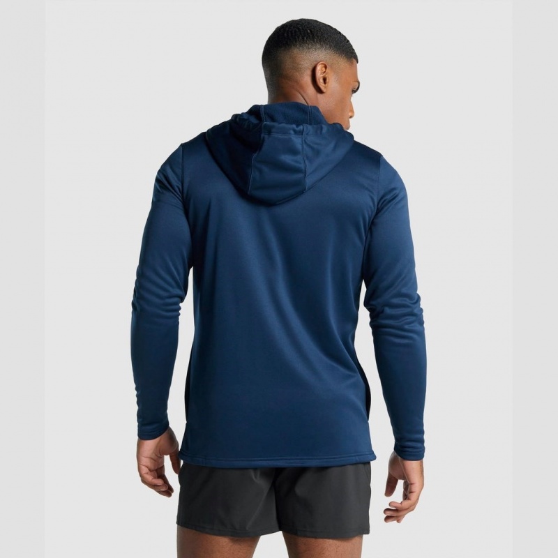 Sudadera con Capucha Gymshark Arrival Zip Up Azul Marino | 04LGWMEOD
