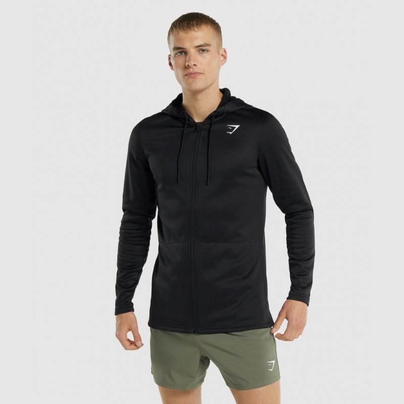 Sudadera con Capucha Gymshark Arrival Zip Up Negras | 72LDWYCNV