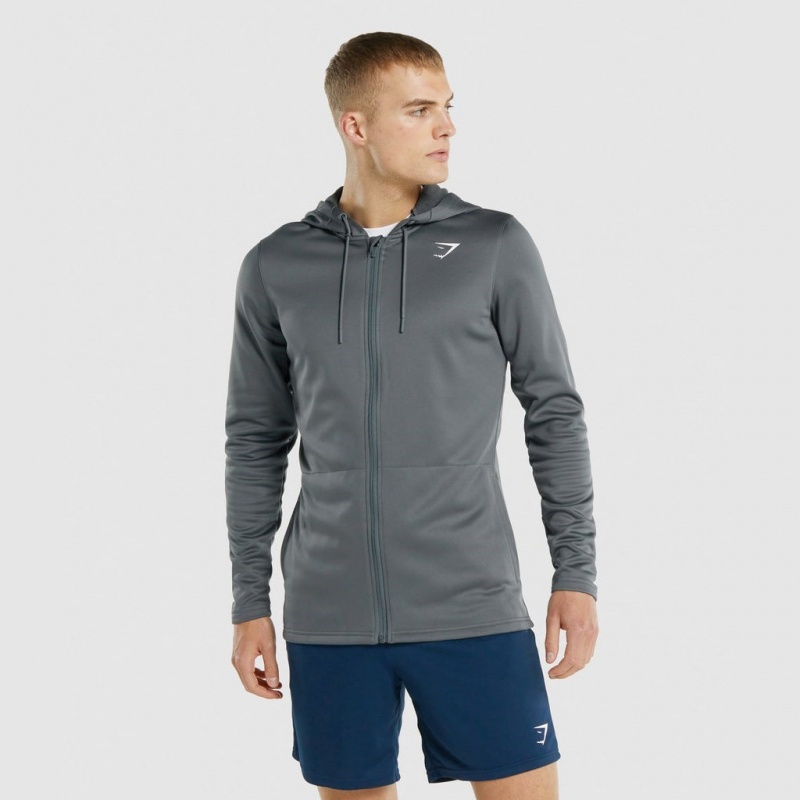 Sudadera con Capucha Gymshark Arrival Zip Up Charcoal | 21YMSVARQ
