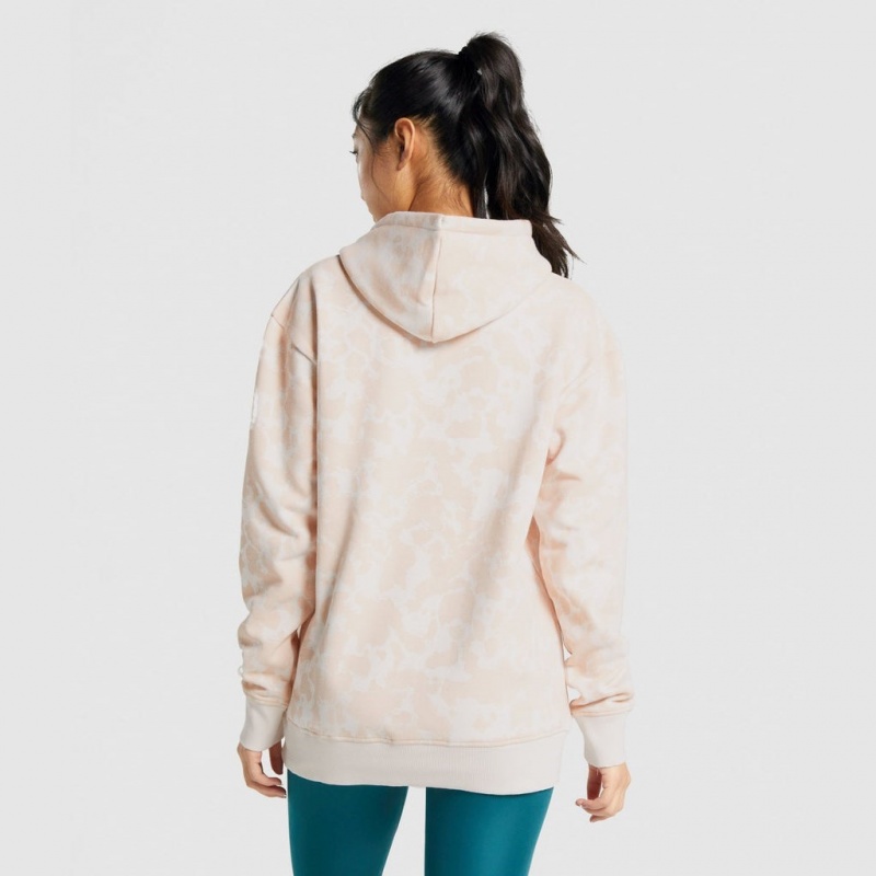 Sudadera con Capucha Gymshark Camo Estampadas Oversized Creme Marrones Claro | 28GONUBYP