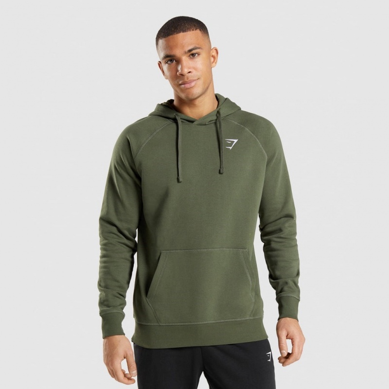 Sudadera con Capucha Gymshark Crest Verde Oliva | 28ERSWFIX