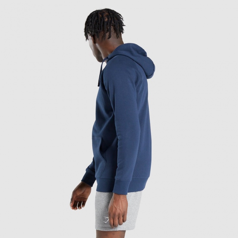 Sudadera con Capucha Gymshark Crest Zip Up Azul Marino | 18KNJFGZV