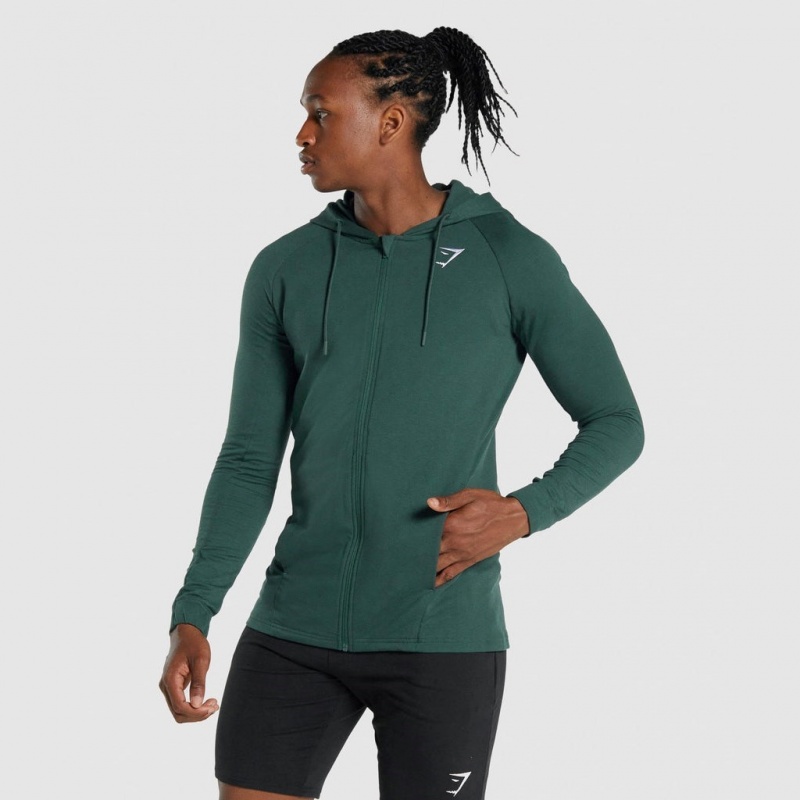 Sudadera con Capucha Gymshark Critical 2.0 Zip Up Verde Oscuro | 96VKYUAWI