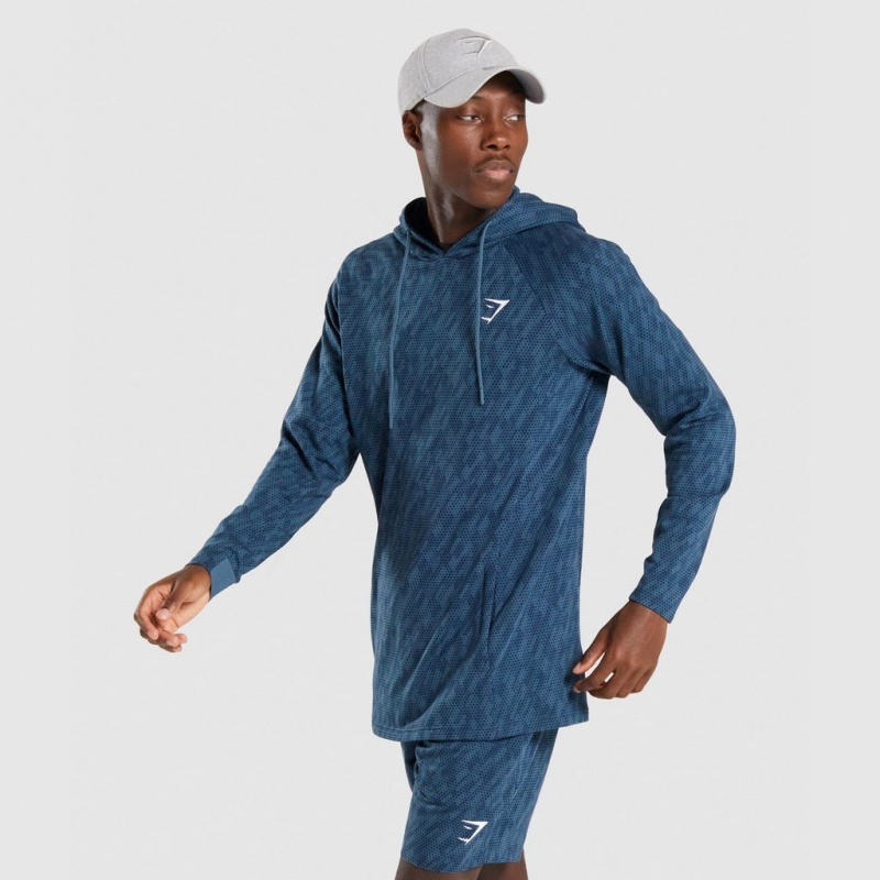 Sudadera con Capucha Gymshark Critical Teal Print | 94JNQVHYR