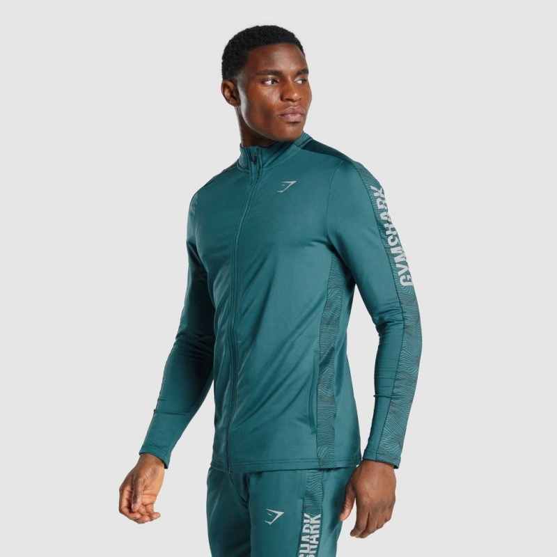 Sudadera con Capucha Gymshark Deporte Full Zip Teal | 42EYJIRXN
