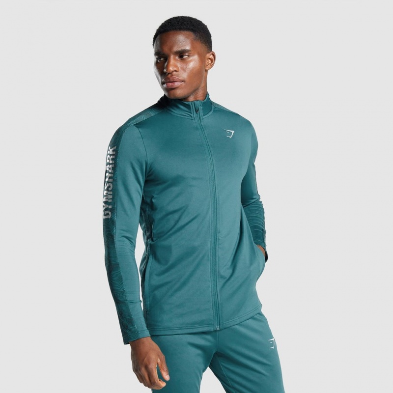 Sudadera con Capucha Gymshark Deporte Full Zip Teal | 42EYJIRXN
