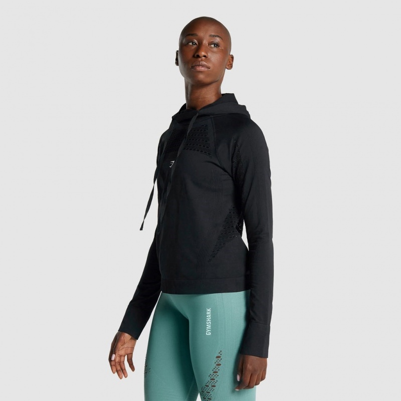 Sudadera con Capucha Gymshark Energy Seamless Negras | 47GSTWVEC