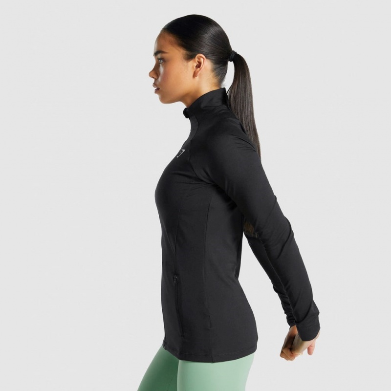 Sudadera con Capucha Gymshark Entrenamiento Zip Up Negras | 41VWRPXUK