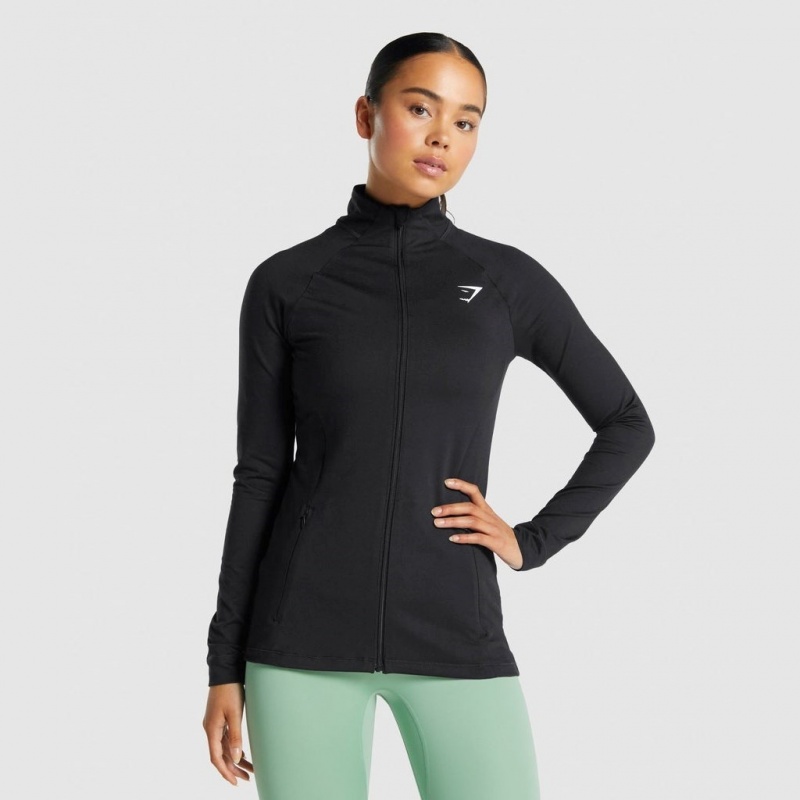Sudadera con Capucha Gymshark Entrenamiento Zip Up Negras | 41VWRPXUK