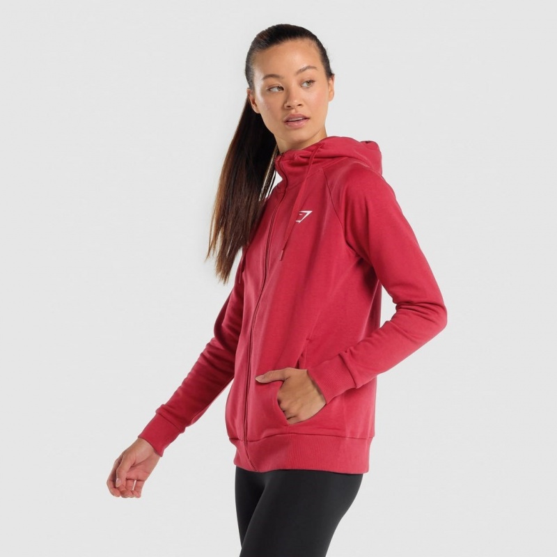 Sudadera con Capucha Gymshark Entrenamiento Zip Up Burdeos | 07ZRWAJXU