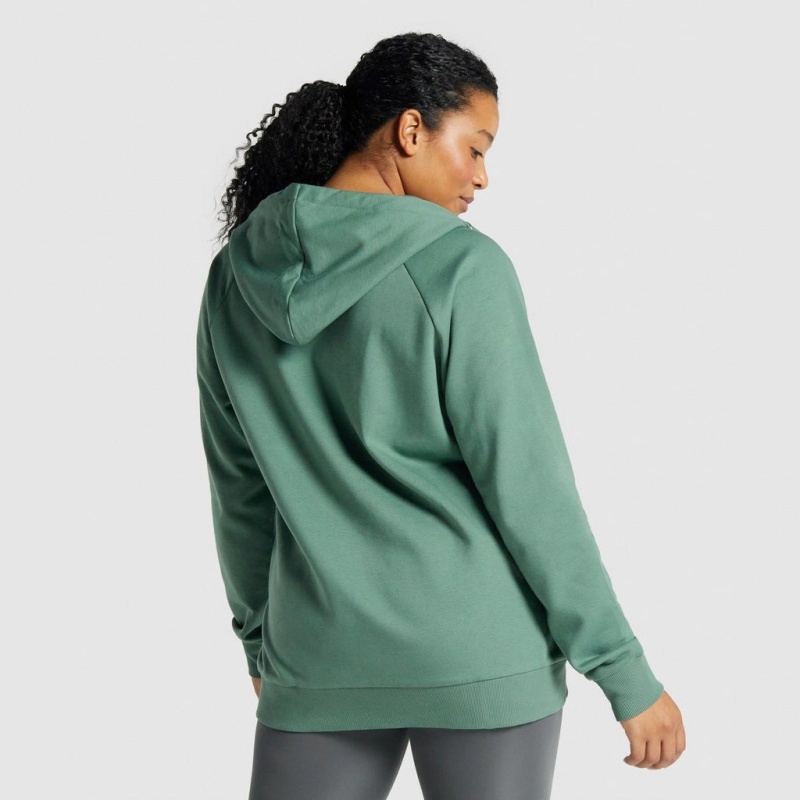 Sudadera con Capucha Gymshark Entrenamiento Zip Up Verde | 83NKGYEPI