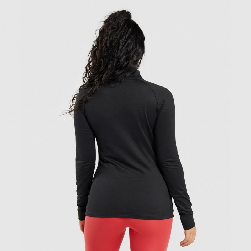 Sudadera con Capucha Gymshark Entrenamiento 1/4 Zip Negras | 52TGECMXU