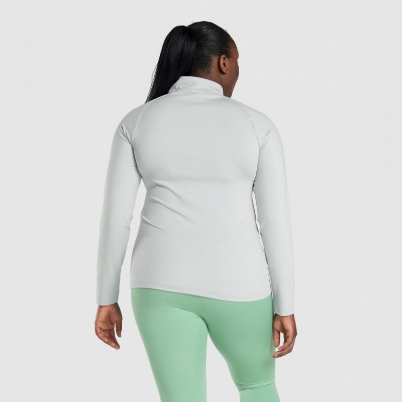 Sudadera con Capucha Gymshark Entrenamiento 1/4 Zip Gris Claro | 53CFDLIKA
