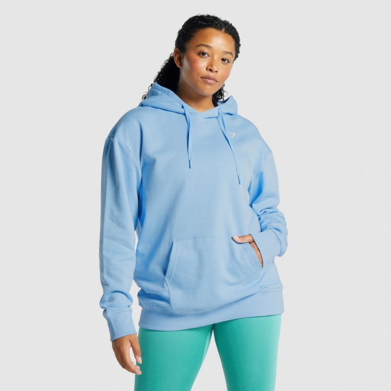 Sudadera con Capucha Gymshark Entrenamiento Oversized Azules Claro | 18ONEDAUF