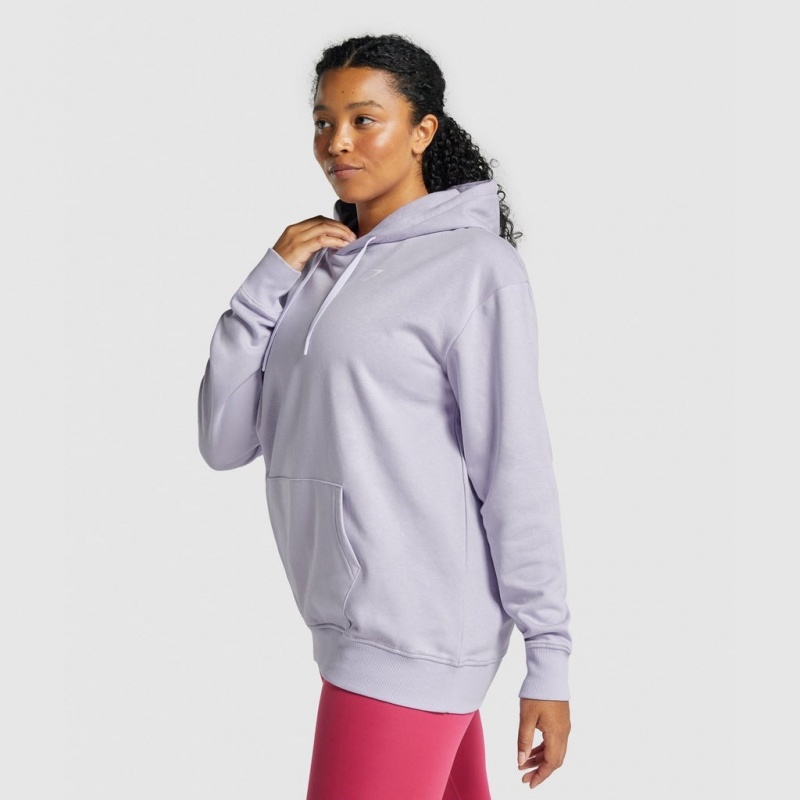 Sudadera con Capucha Gymshark Entrenamiento Oversized Moradas Claro | 69WLYAMVE
