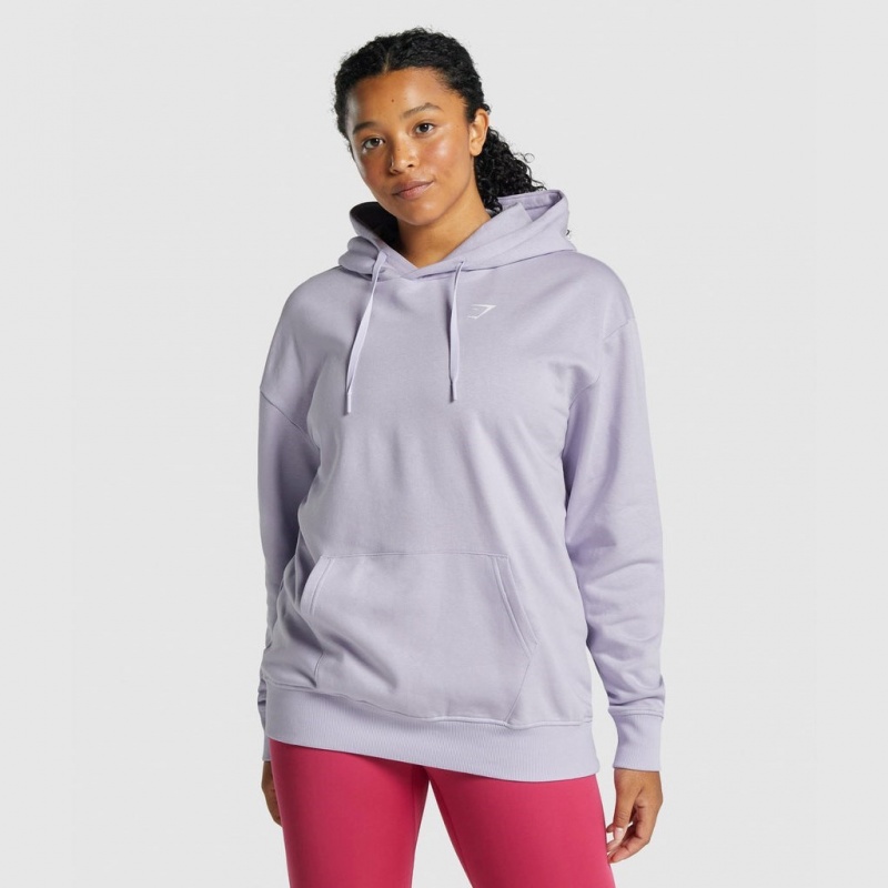 Sudadera con Capucha Gymshark Entrenamiento Oversized Moradas Claro | 69WLYAMVE