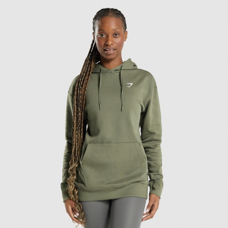 Sudadera con Capucha Gymshark Entrenamiento Oversized Verde | 60COGLEKR